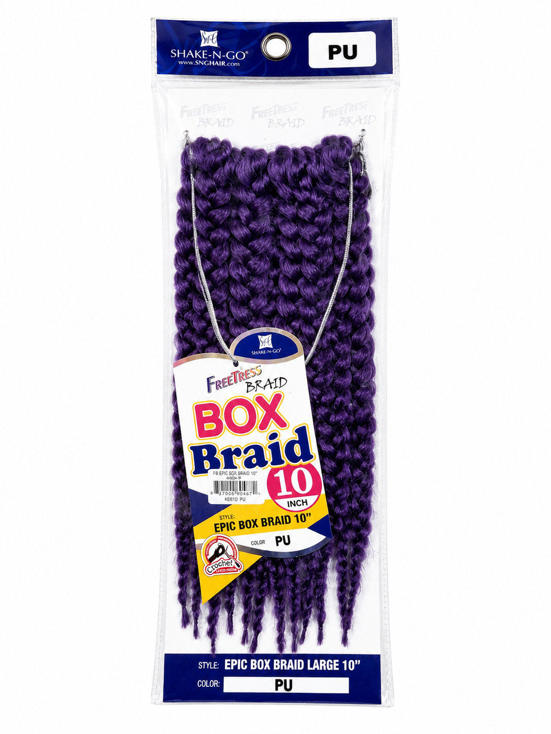 FreeTress Braid Epic Box Braid Large 10" – Color PU