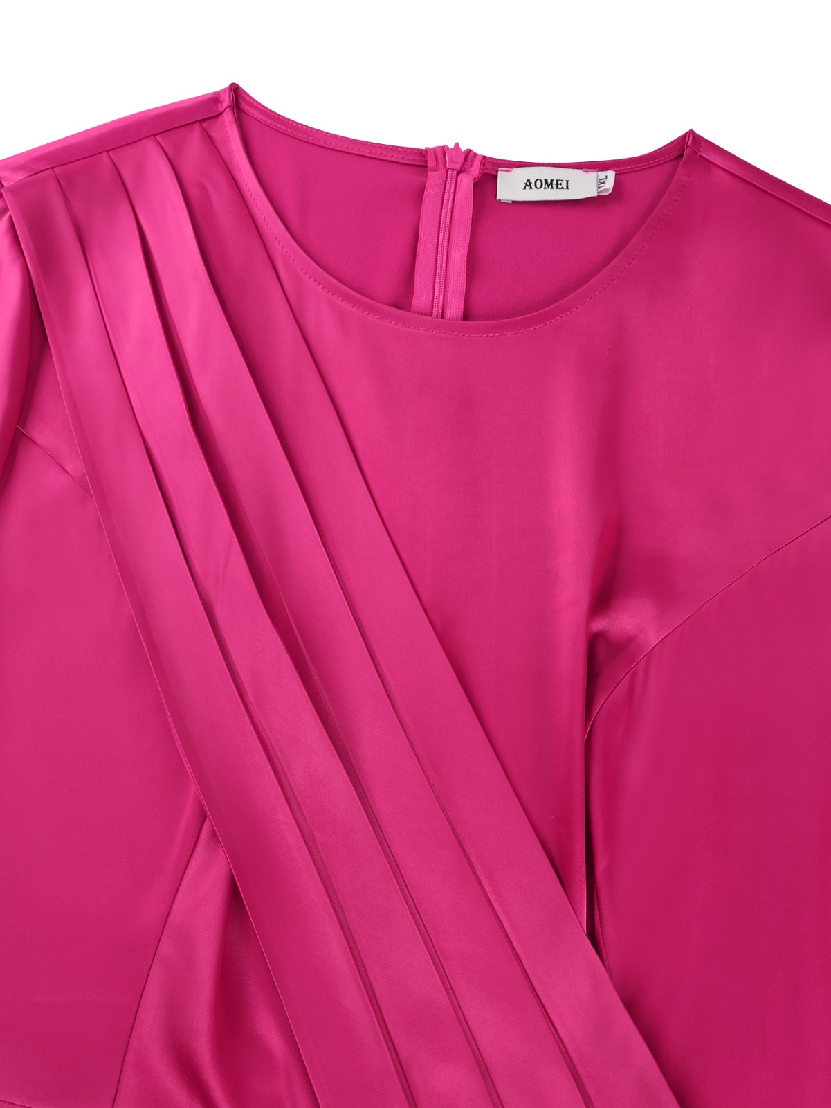 Elegant Fuchsia Midi Dress - Image 3