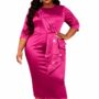 Elegant Fuchsia Midi Dress