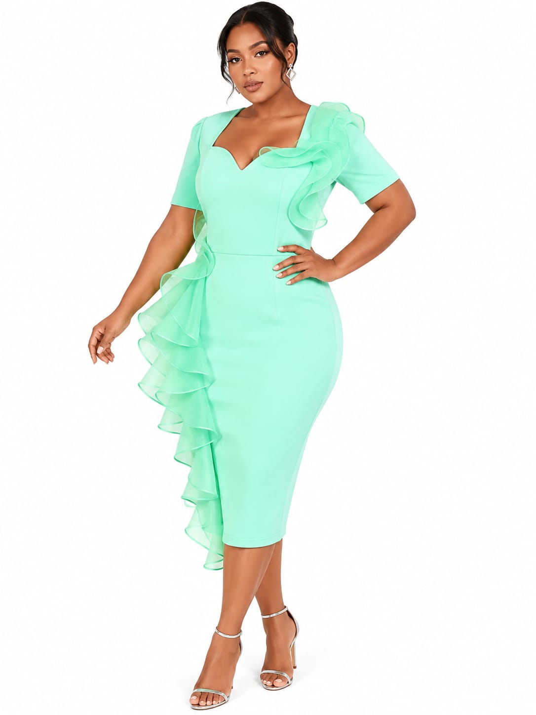 Mint Green Ruffle Dress