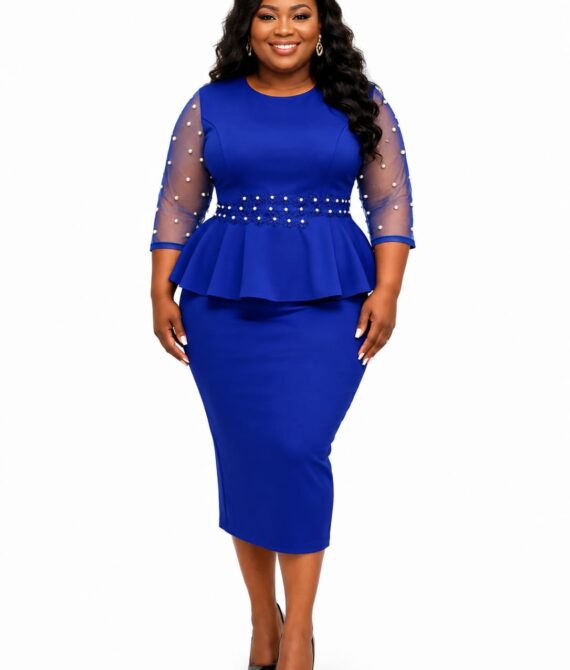 Royal Blue Peplum Dress
