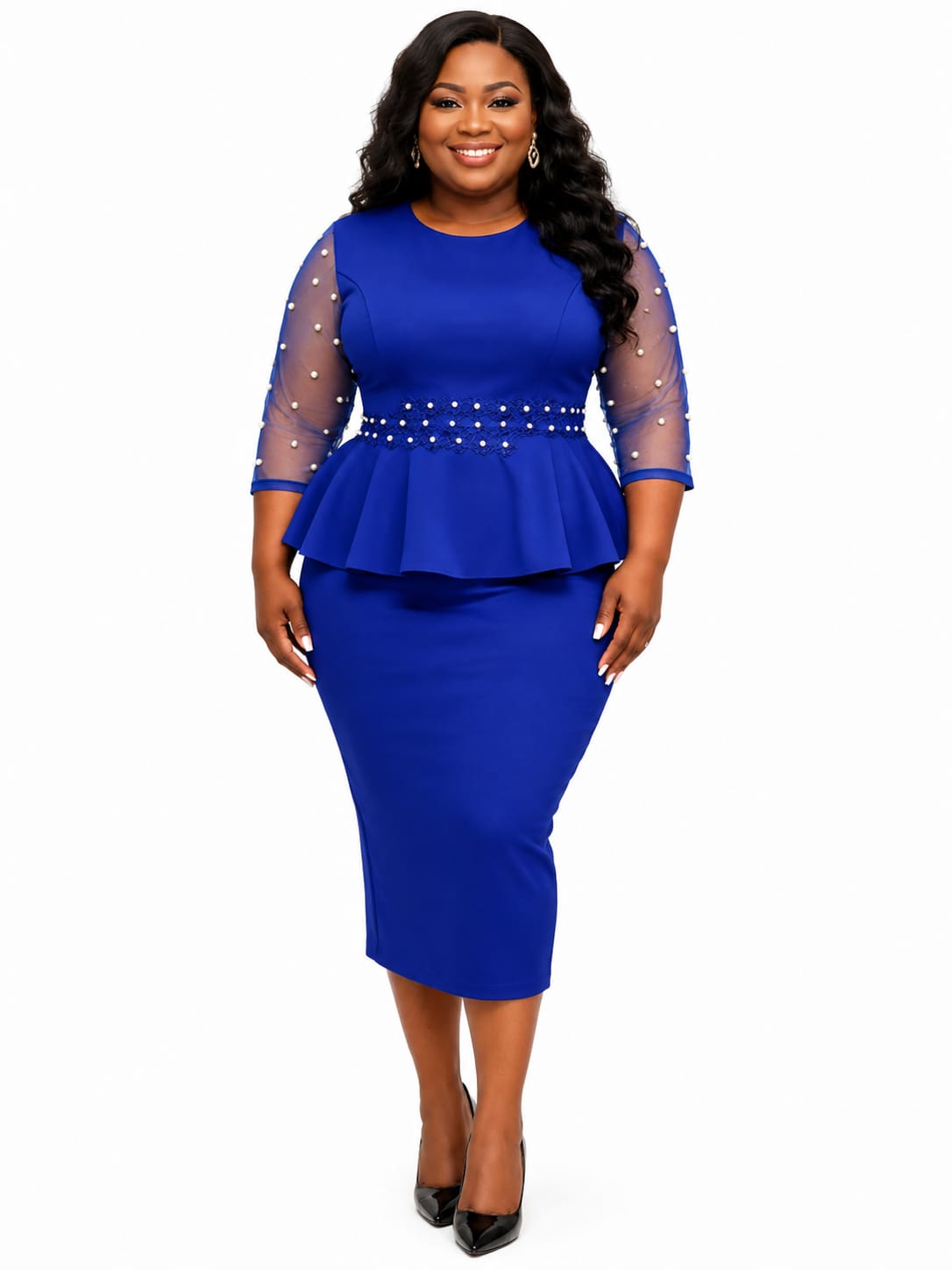 Royal Blue Peplum Dress