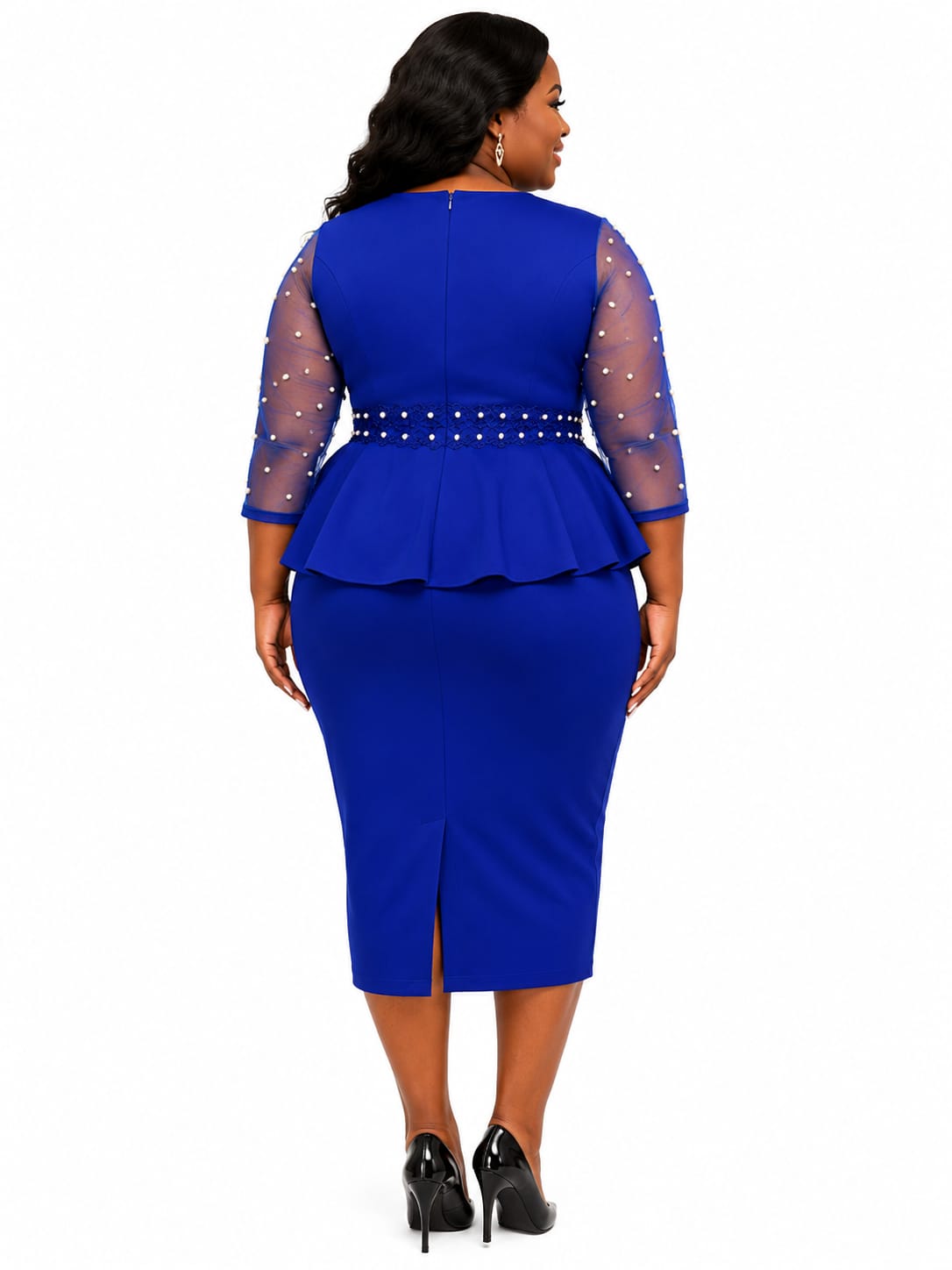 Royal Blue Peplum Dress - Image 2